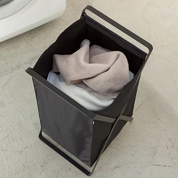 Yamazaki Folding Laundry Hamper, Black - Image 3