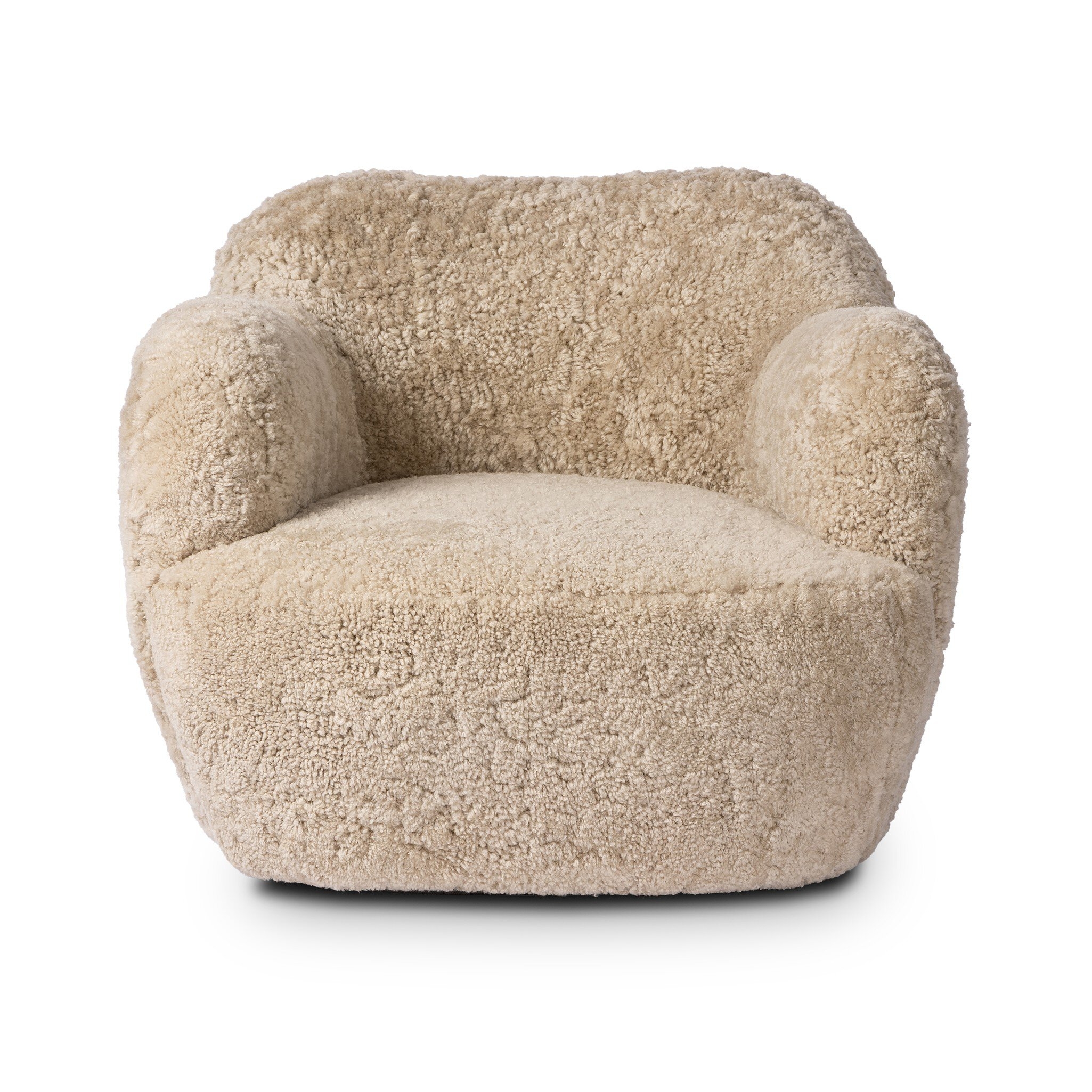 Julius Swivel Chair - Beige Shearling - Image 0