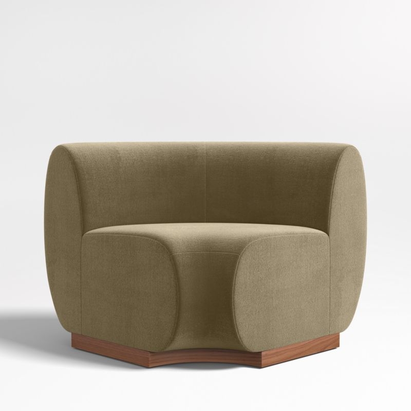 Leandro Hazel Green Rounded Corner Dining Banquette Chair - Image 1