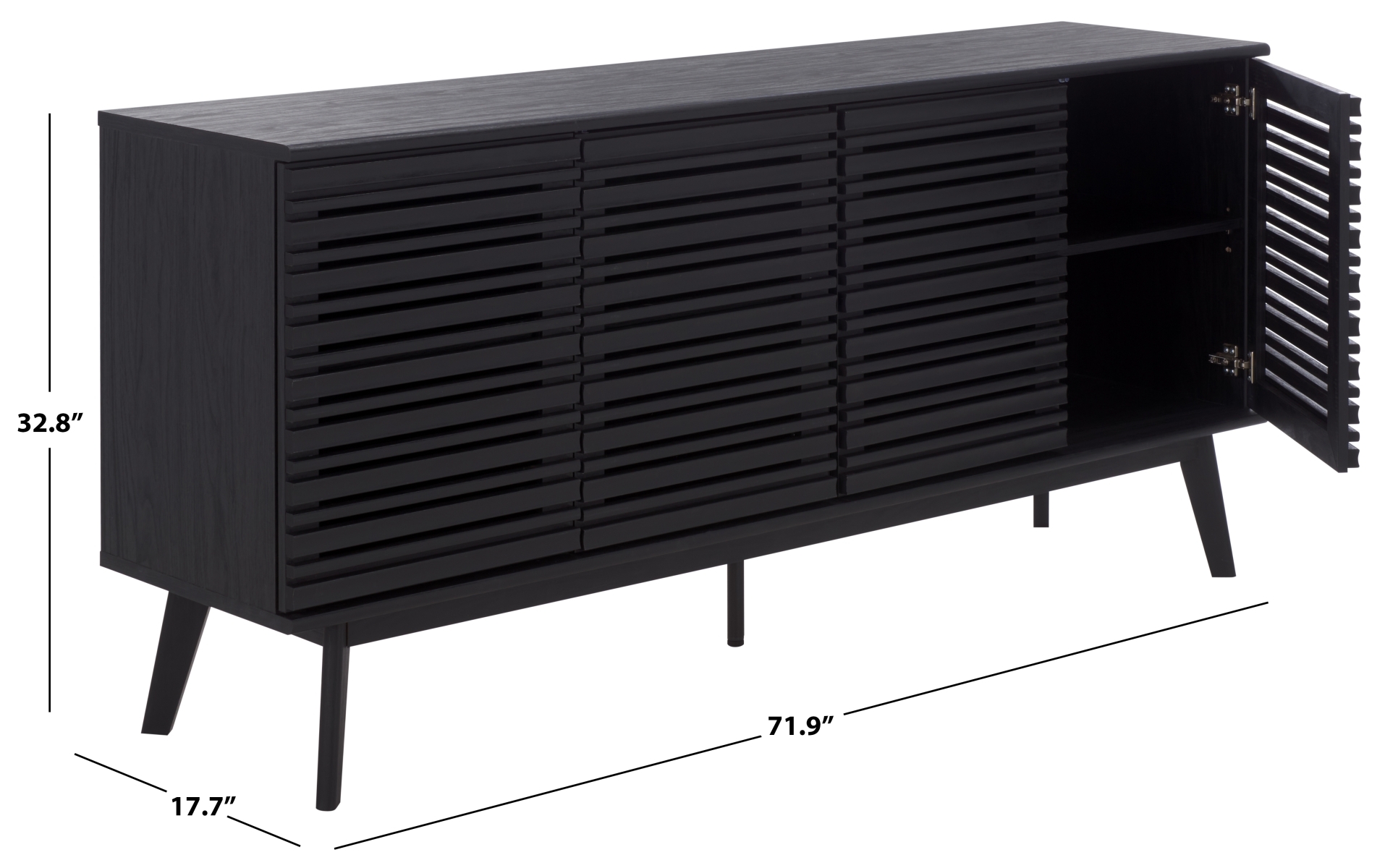 Atlantes Large 4 Door 4 Shelf  Media - Black - Image 9