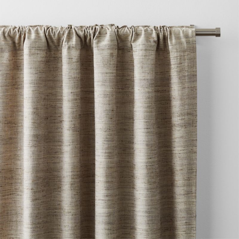 Trevino Warm Beige Cotton Silk Blend Window Curtain Panel 52"x84" - Image 5