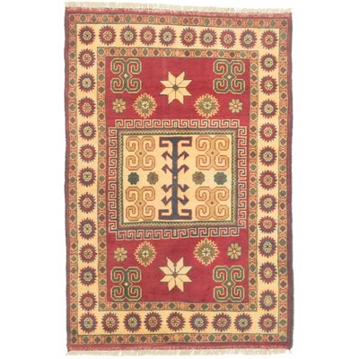 One-of-a-Kind Puk Hand-Knotted Dark Red 3'3" x 4'10" Wool Area Rug - Image 0