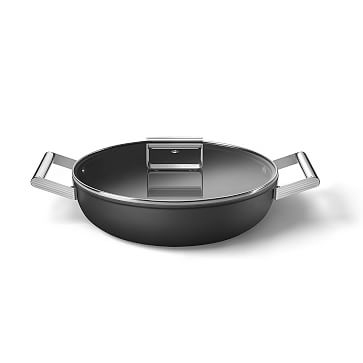 Smeg Cookware 4-Qt Deep Pan with Lid, Black - Image 0