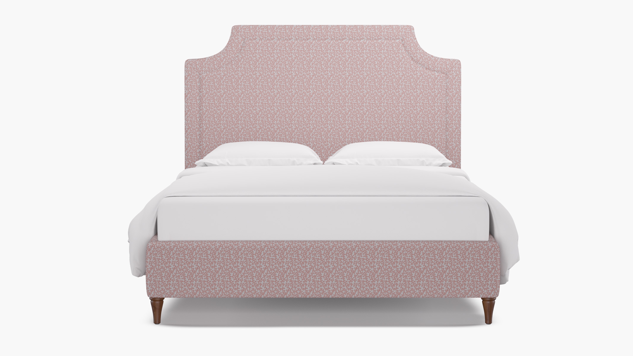 Deco Bed, Flamingo Hele Bay, Walnut Decorative Tapered Leg, King - Image 0