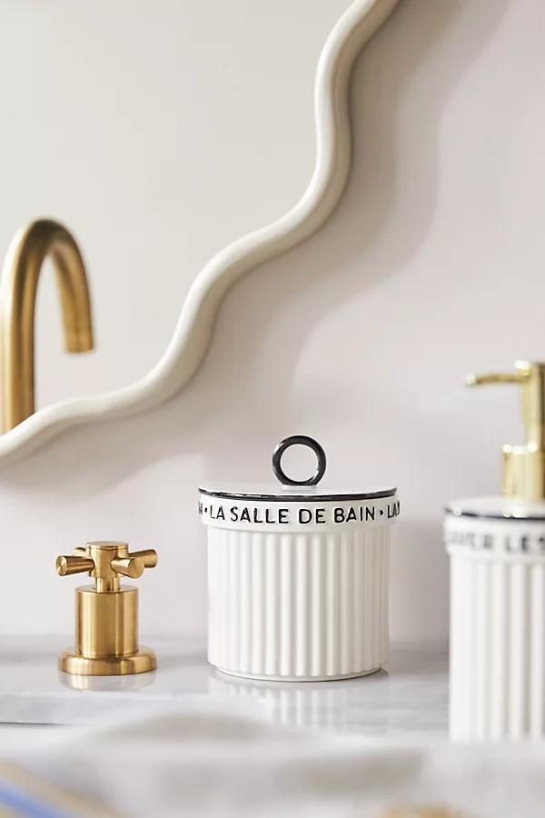 Claudette Glazed Ceramic Bath Canister - Image 0