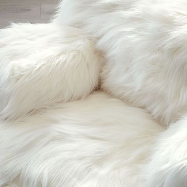 Himalayan Faux-Fur Eco Lounger, Ivory - Image 1