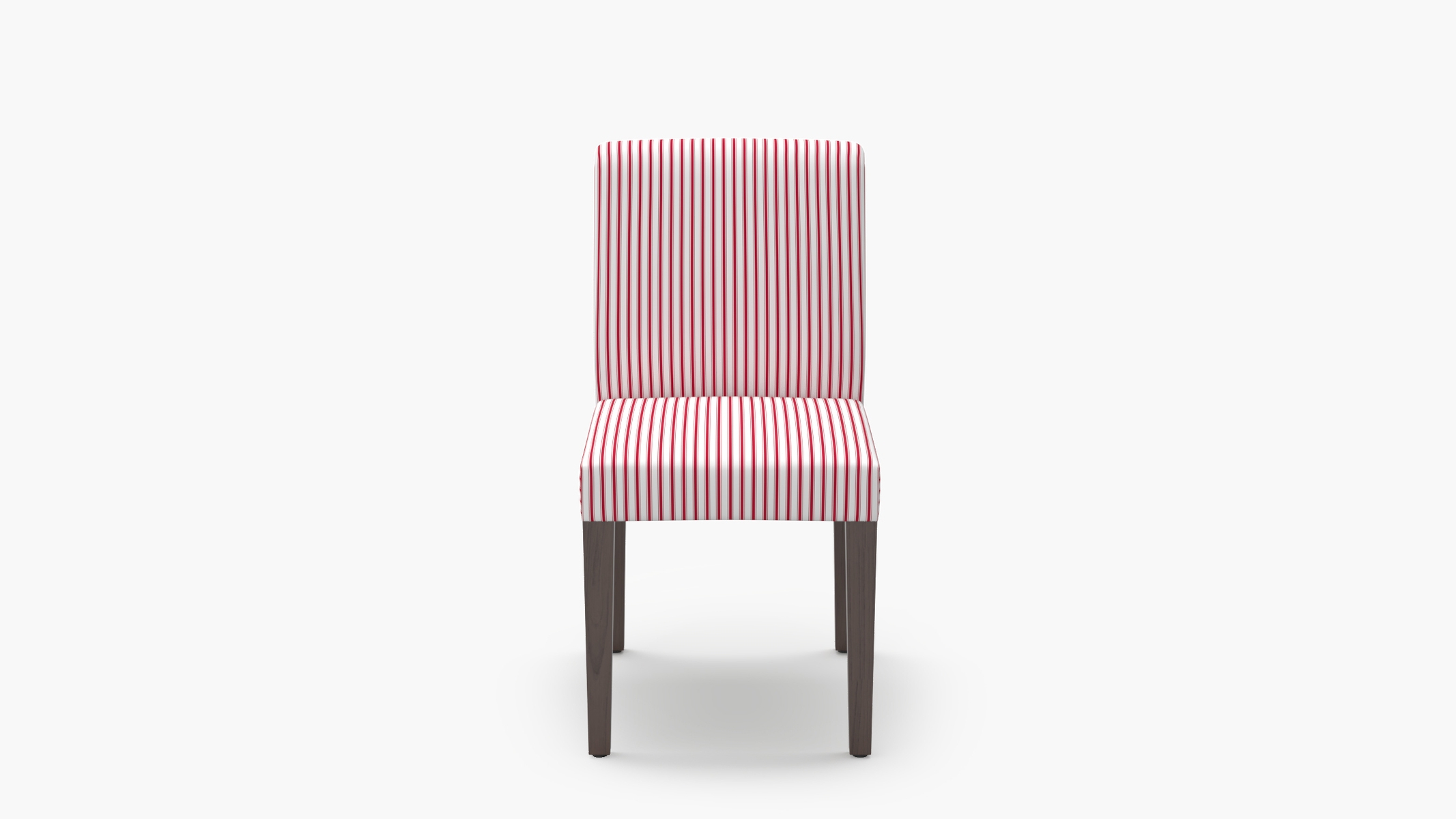 Signature Dining Chair, Red Classic Ticking Stripe, Natural Square Tapered Leg - Image 0