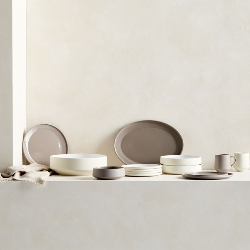 Tour Taupe Porcelain Cereal Bowls, Set of 8 - Image 2