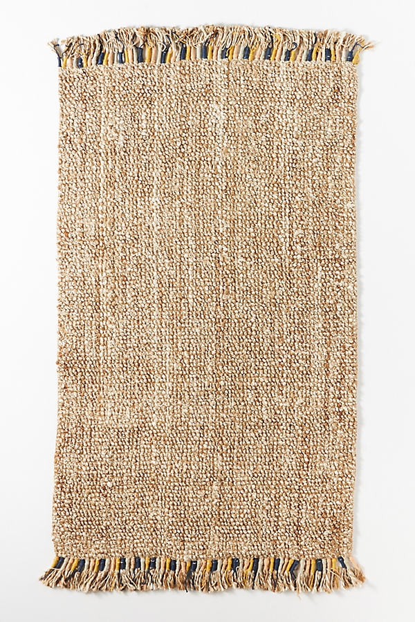 Handwoven Amalia Jute Rug By Anthropologie in Beige Size 2.5X9 - Image 0