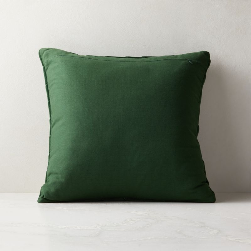Leger Emerald Green Velvet Throw Pillow with Down-Alternative Insert 18" - Image 2
