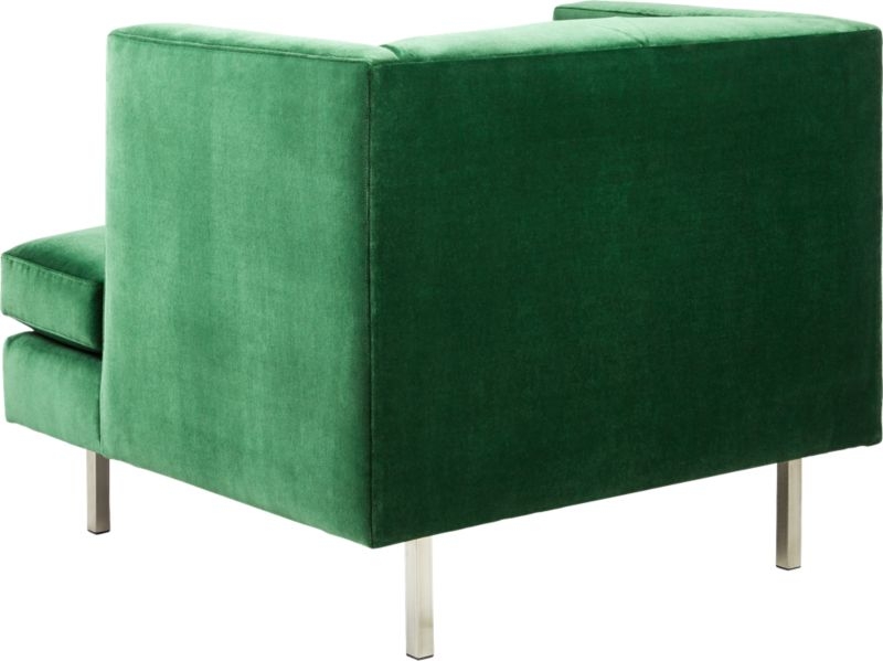 Avec Emerald Green Chair with Brushed Stainless Steel Legs - Image 4