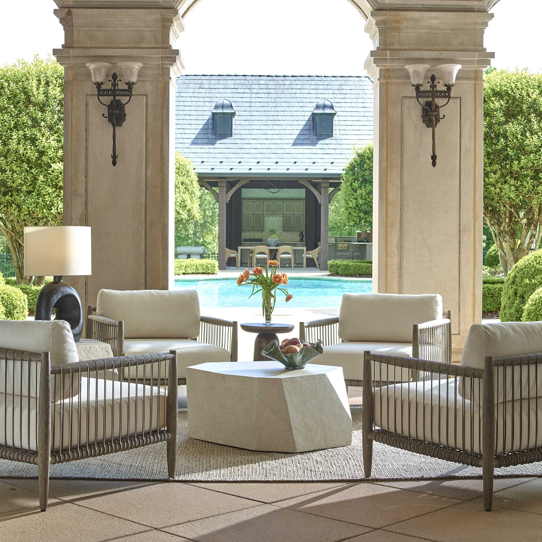 Borneo White Outdoor Lounge Chair - Image 2