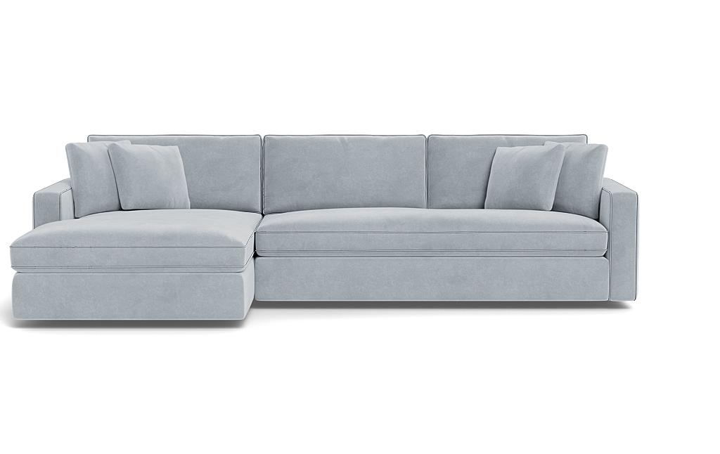 James 3-Seat Left Chaise Sectional with Contrast Piping - Image 0