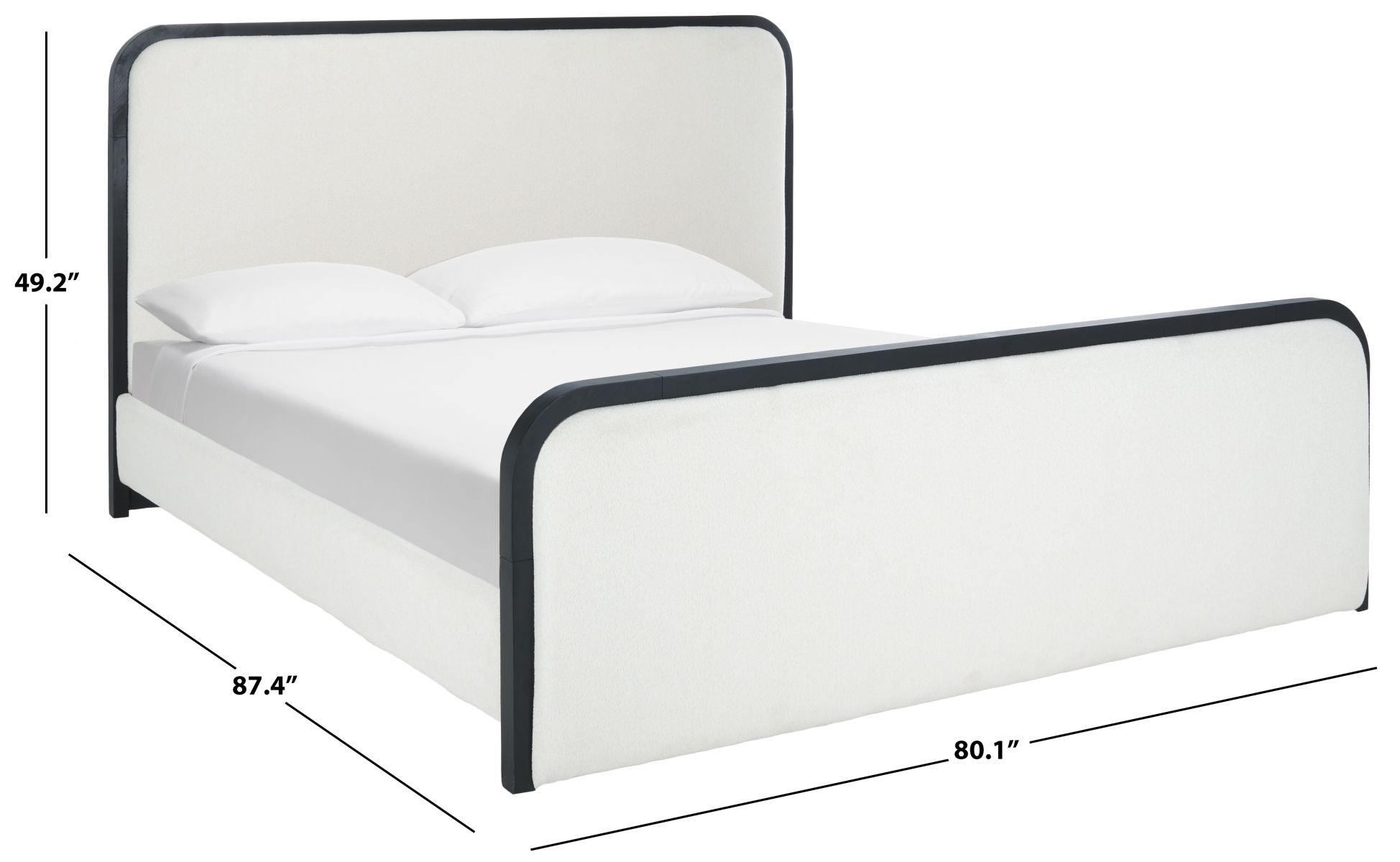 Karolina Boucle Bed - Ivory/Black - Image 7