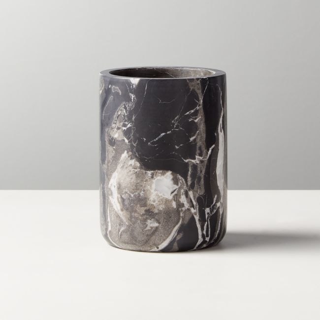 Strata Black Marble Pencil Cup - Image 0