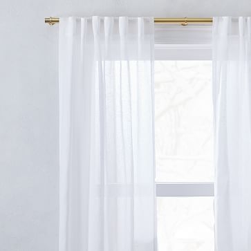 Sheer European Flax Linen Curtain, White, 48"x84" - Image 3