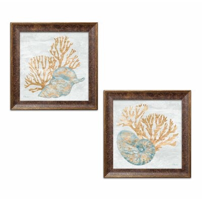 BNT-1489/1490-P Shimmering Shells I & II by Paul Brent - 2 Piece Picture Frame Painting Set - Image 0
