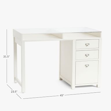 Customize It Single Pedestal Desk, Simply White - Image 1
