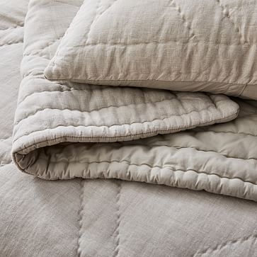 European Flax Linen Comforter, Euro Sham, Set of 2, Natural Flax - Image 1