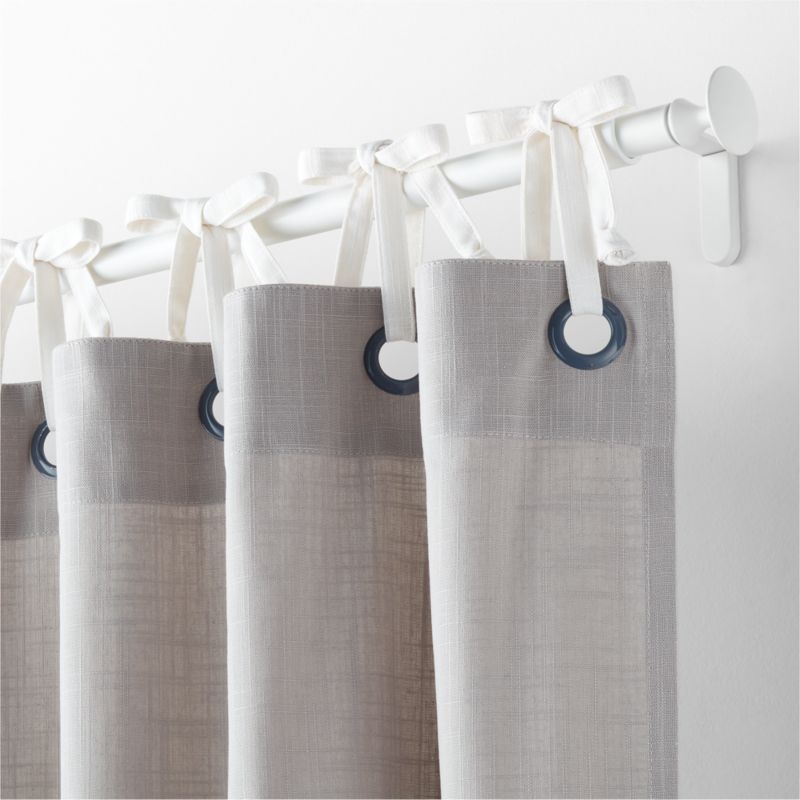 63" Grey Knot and Grommet Curtain Panel - Image 1