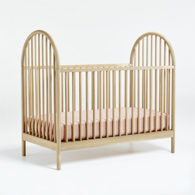 Canyon Natural Spindle Wood Convertible Baby Crib with Toddler Bed Rail by Leanne Ford - Image 0