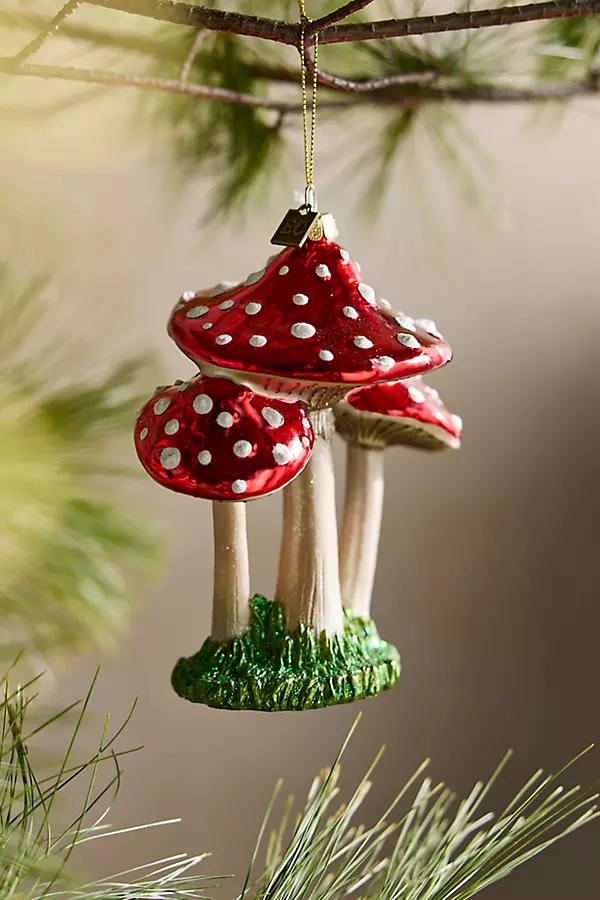 Mushroom Trio Glass Ornament - Image 0