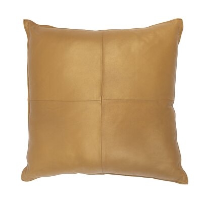 Orona Soft Metallic Square Leather Pillow Cover & Insert - Image 0