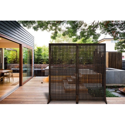 Japanese Style 72" W X 72" H Solid Wood Screen Dividor - Image 0