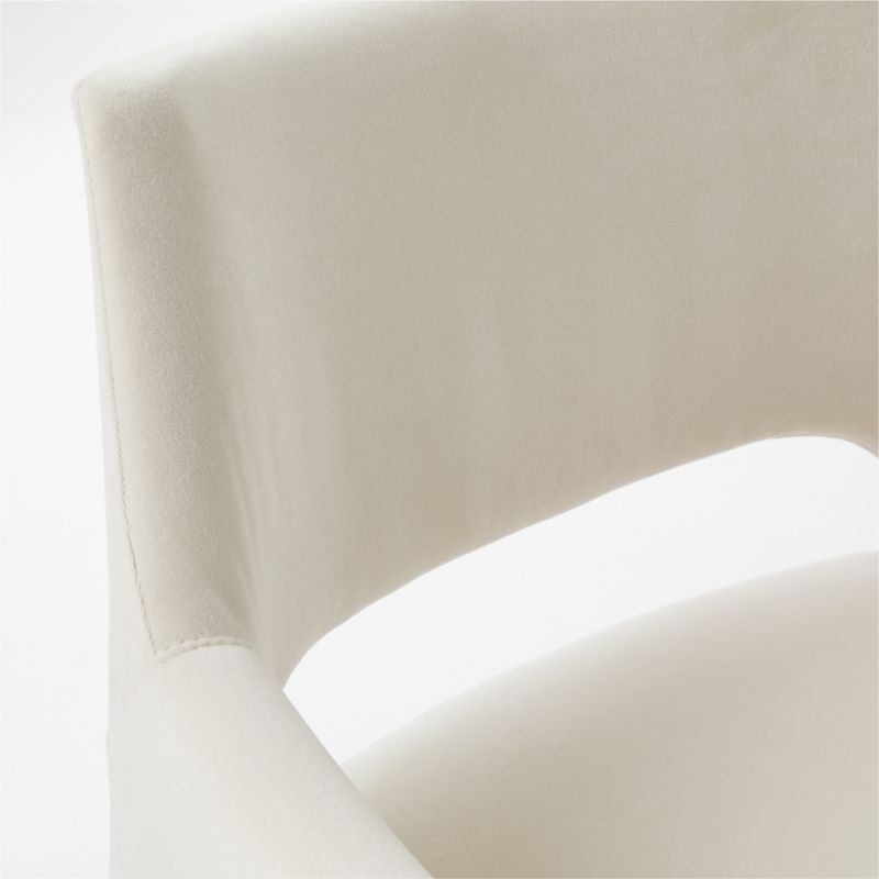 Foley Snow White Performance Velvet Dining Armchairs Set of 4 - Image 7