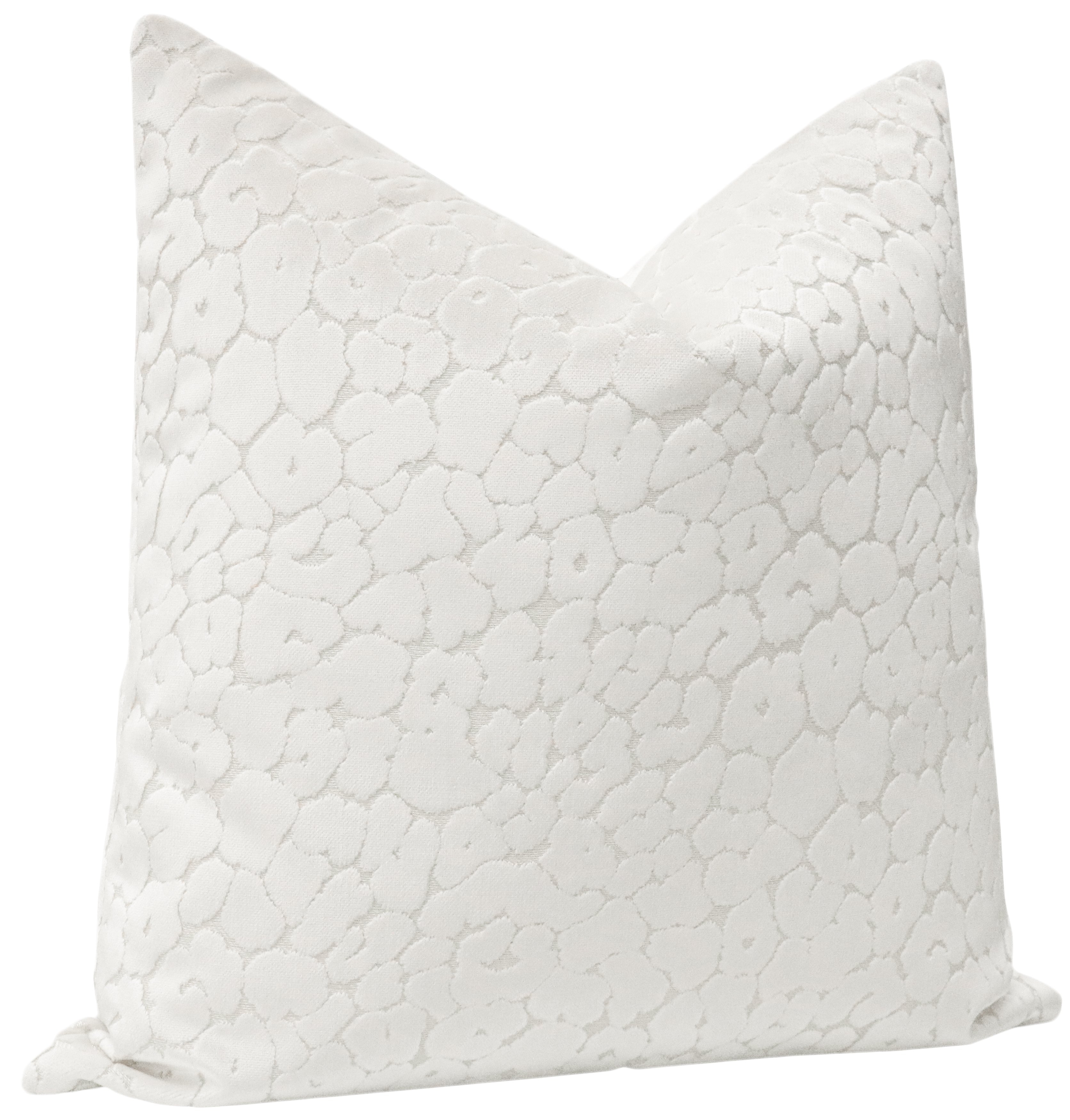 Leopard Cut Velvet // Alabaster - 20" X 20" with pillow insert - Image 1