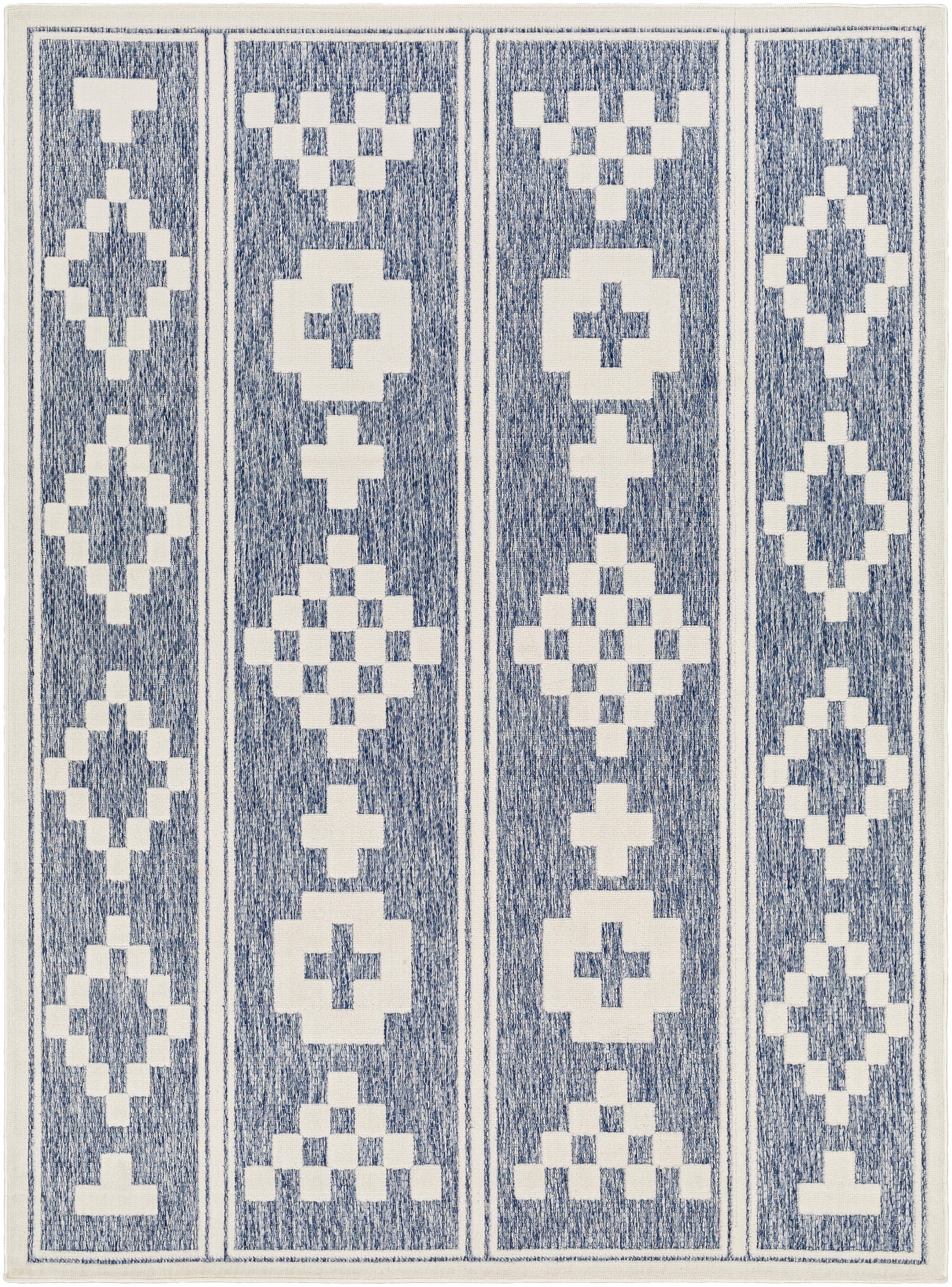 San Diego Blue Outdoor 6'7" x 9' Machine Woven Rug - Image 0