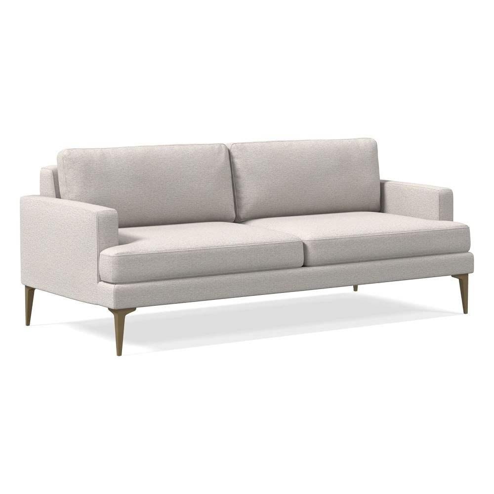 Andes Petite 76.5" Sofa, Poly, Twill, Sand, Blackened Brass - Image 0