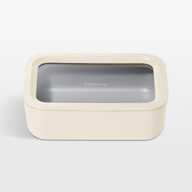 Caraway ® Cream 6.6-Cup Non-Stick Glass Food Storage Container with Lid - Image 0