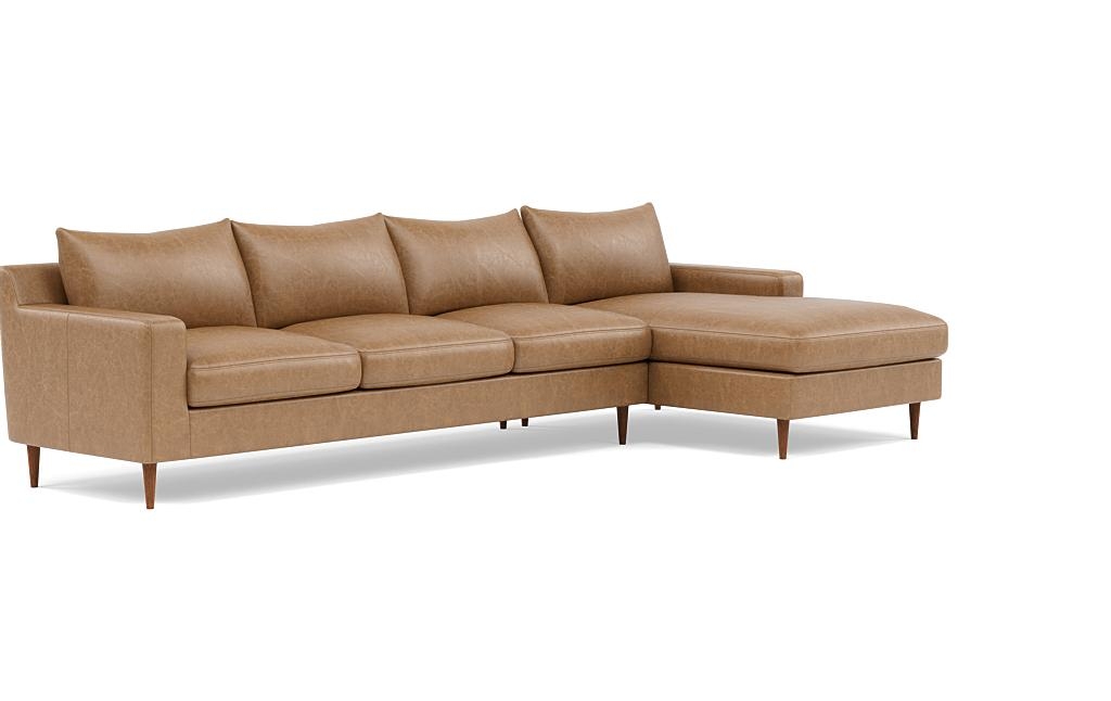 Sloan Leather 4-Seat Right Chaise Sectional - Image 1