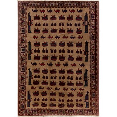 One-of-a-Kind Holsworthy Hand-Knotted 2010s Ushak Tan/Brown 7'2" x 10' Wool Area Rug - Image 0