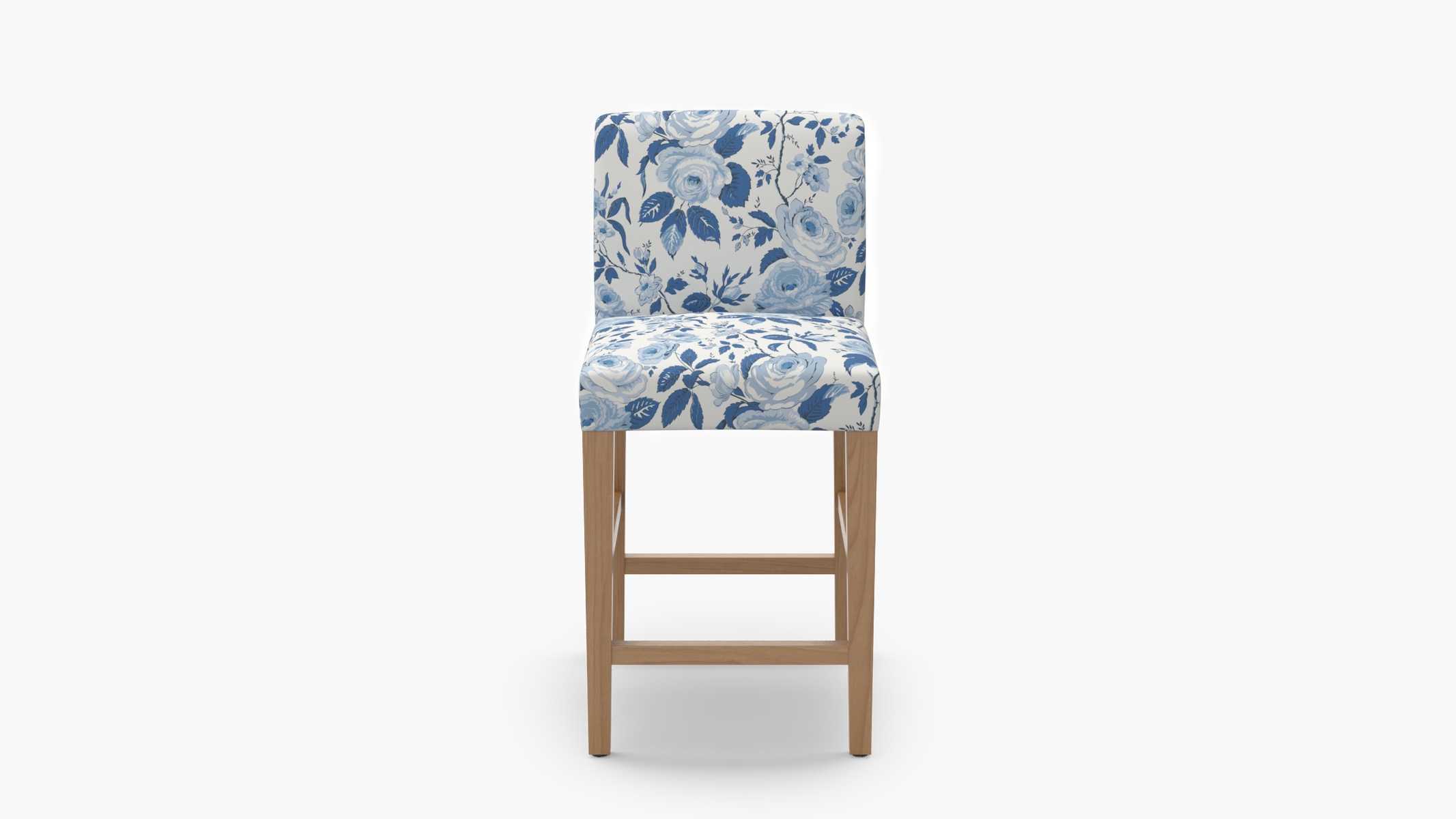 Signature Dining Counter Stool, Delft Chintz, Natural Square Tapered Leg - Image 0