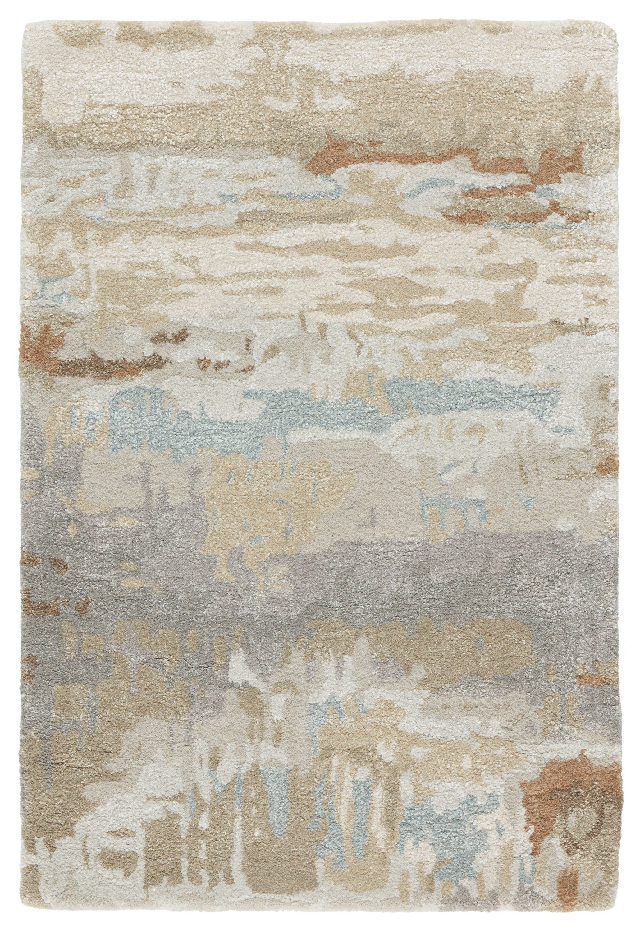 Benna Handmade Abstract Brown/ Gray Area Rug (2'X3') - Image 0