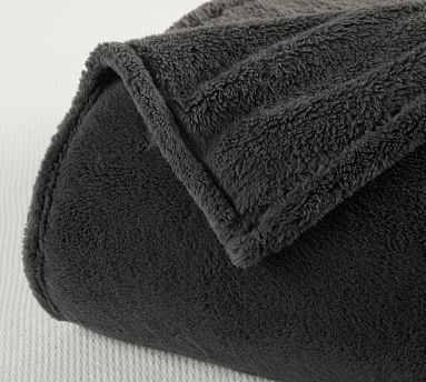 Charcoal Faux Fur Cozy Blanket, King/Cal. King - Image 3