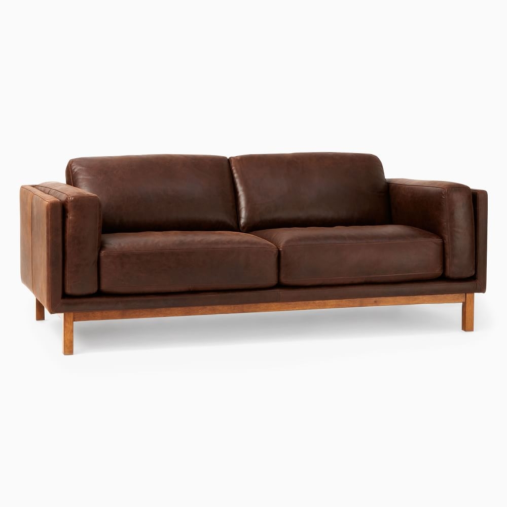 Dekalb 85" Sofa, Weston Leather, Molasses, Acorn - Image 0