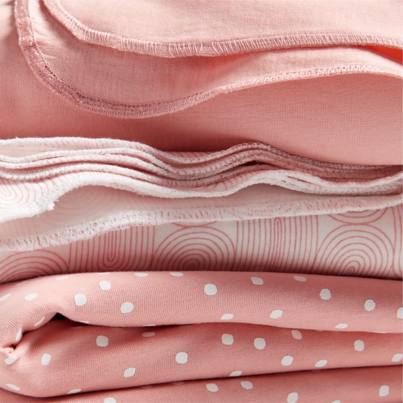 Zen Pink Organic Baby Swaddle Blankets, Set of 3 - Image 3