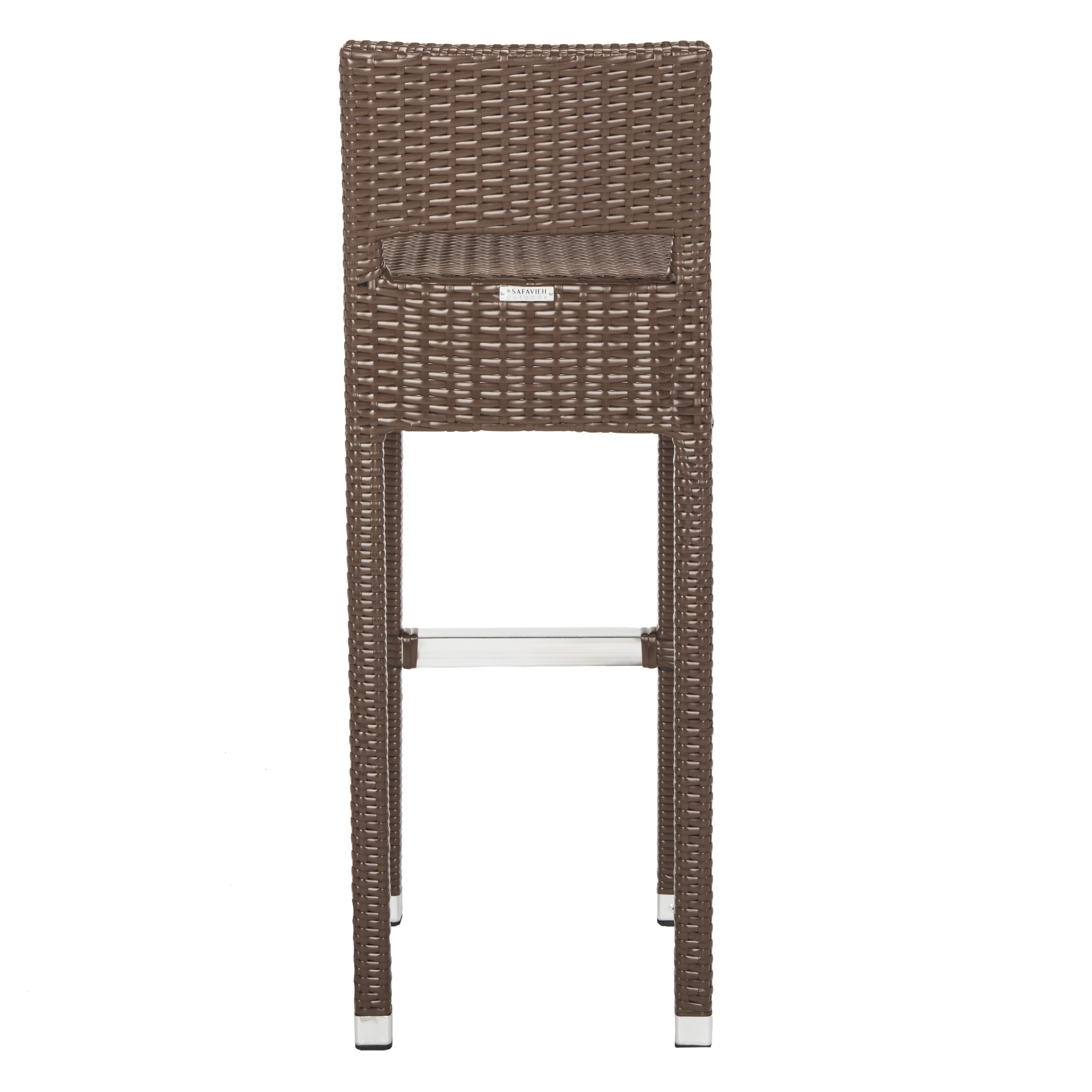 Landry Indoor-Outdoor Bar Stool - Brown - Safavieh - Image 3