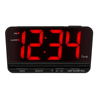 Equity By La Crosse 66943F81CB6843E888C8568CE97F6482 Extra-large 3 In. Red Led Electric Alarm Clock - Image 0