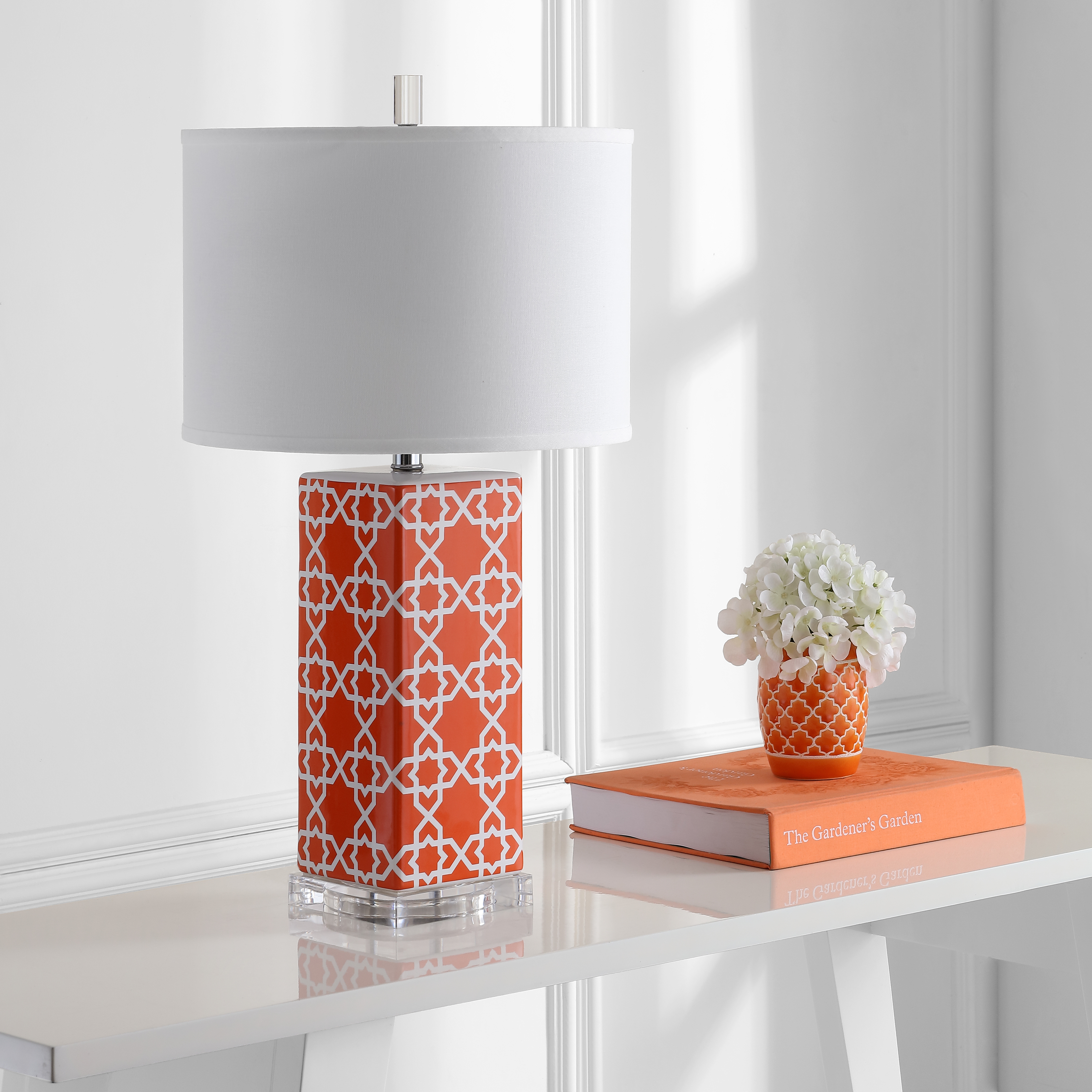 Quatrefoil 27-Inch H Table Lamp - Orange - Safavieh - Image 4