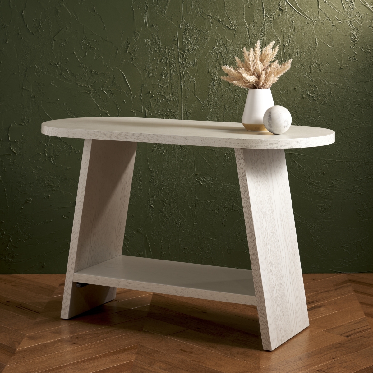 Julianna Wood Console Table - White Washed - Image 1