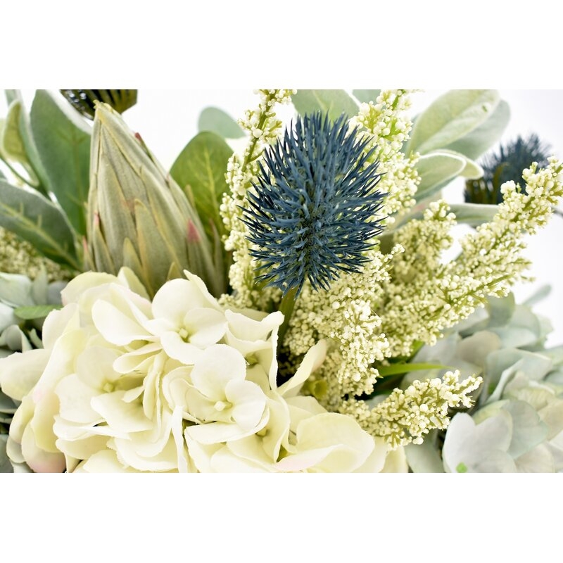 Faux Mixed Floral Arrangement in Vase - Image 3
