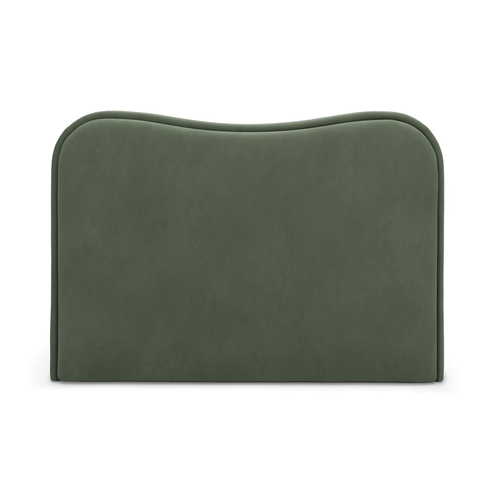 Makoa Queen Velvet Headboard - Plush Pacific Green - Image 2