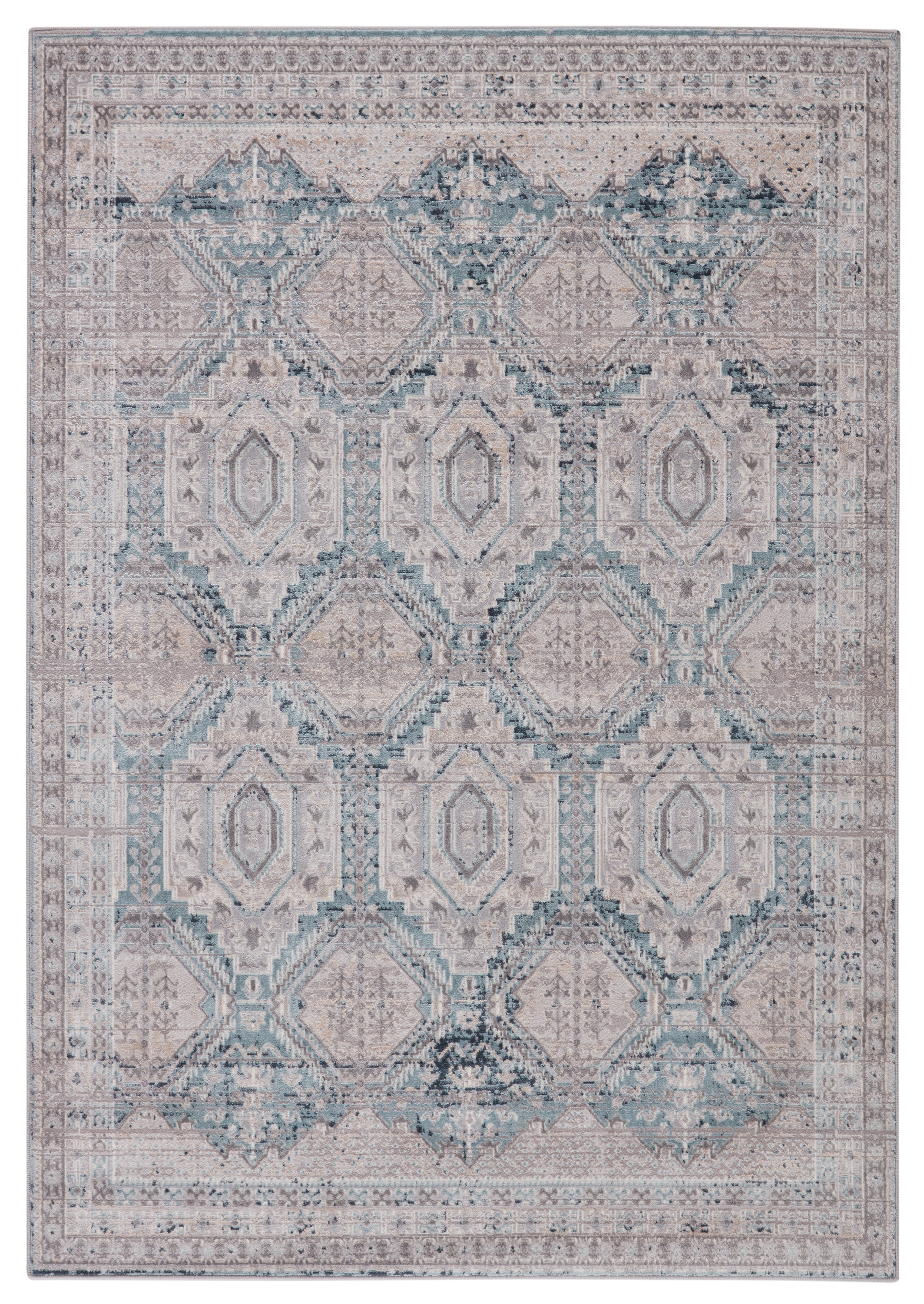 Vibe by Cabazon Trellis Gray/ Blue Area Rug (9'X13') - Image 0