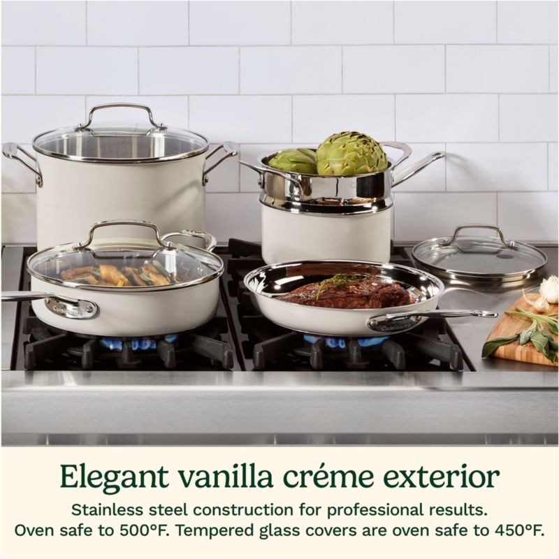 Cuisinart ® Chef's Classic™ Vanilla Creme 11-Piece Stainless Steel Cookware Set - Image 6