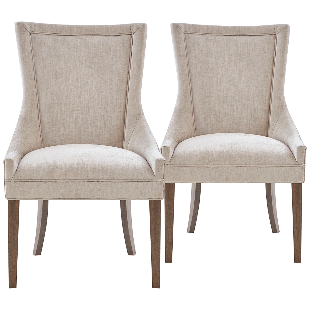 Ultra Cream Chenille Dining Side Chairs Set of 2 - Style # 766P0 - Image 0
