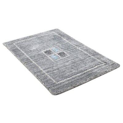 One-of-a-Kind Hand-Knotted 1' x 2' Wool/Viscose Area Rug in Gray - Image 0